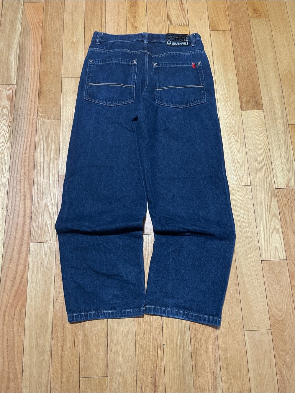 South Pole Men’s Navy Relaxed Straight-Leg Jeans